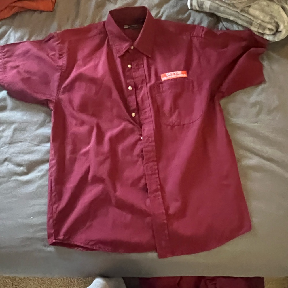 Lot of 7 total Dutton HVAC Repair Uniform Tops. Size medium.